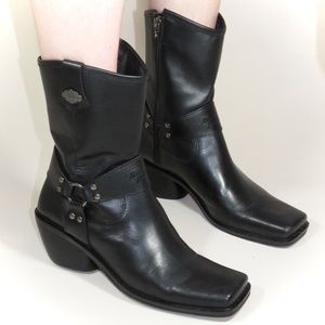 Vintage Leather Harley Davidson Motorcycle Boots